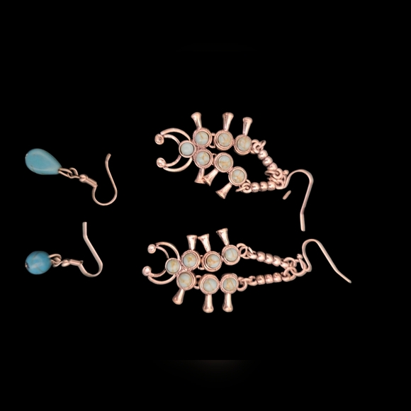 Elegant Turquoise and Silver Necklace And Earrings Bundle - Picture 5 of 6